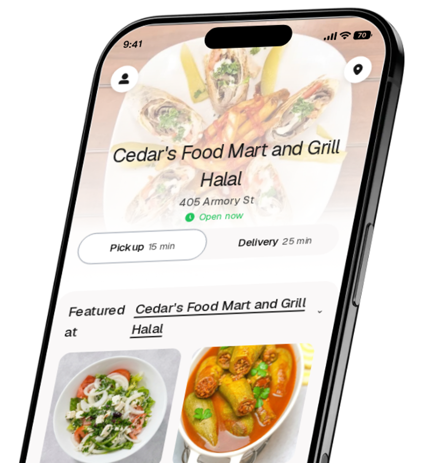 Cedar's Food Mart and Grill Halal app preview